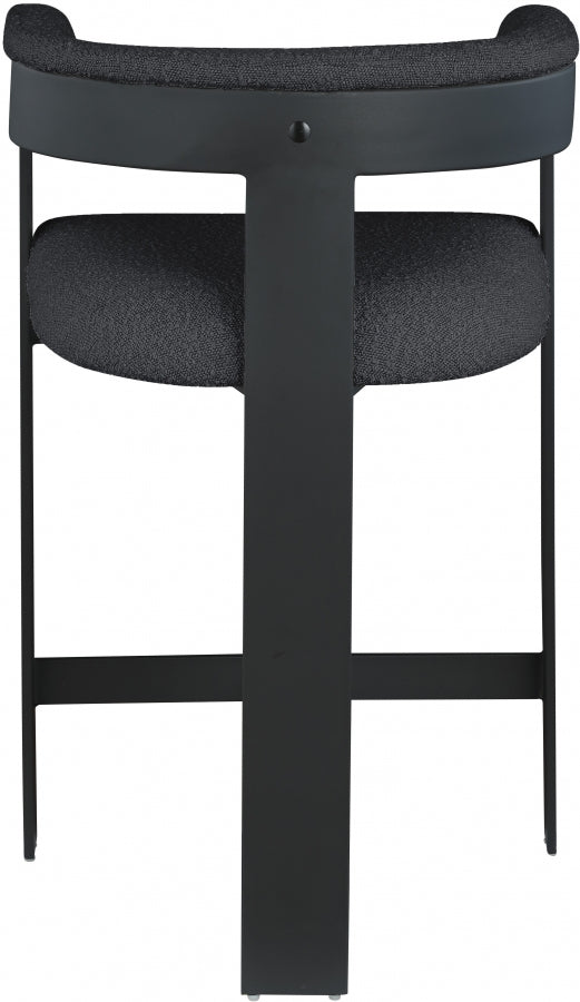 Romeo Boucle Fabric Bar / Counter Stools Black from Meridian - Luna Furniture