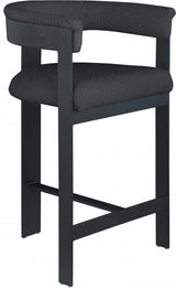 Romeo Boucle Fabric Bar / Counter Stools Black from Meridian - Luna Furniture