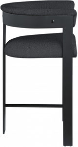 Romeo Boucle Fabric Bar / Counter Stools Black from Meridian - Luna Furniture