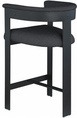 Romeo Boucle Fabric Bar / Counter Stools Black from Meridian - Luna Furniture