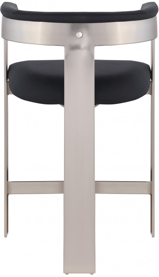 Romeo Faux Leather Bar / Counter Stools Black from Meridian - Luna Furniture