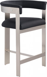 Romeo Faux Leather Bar / Counter Stools Black from Meridian - Luna Furniture