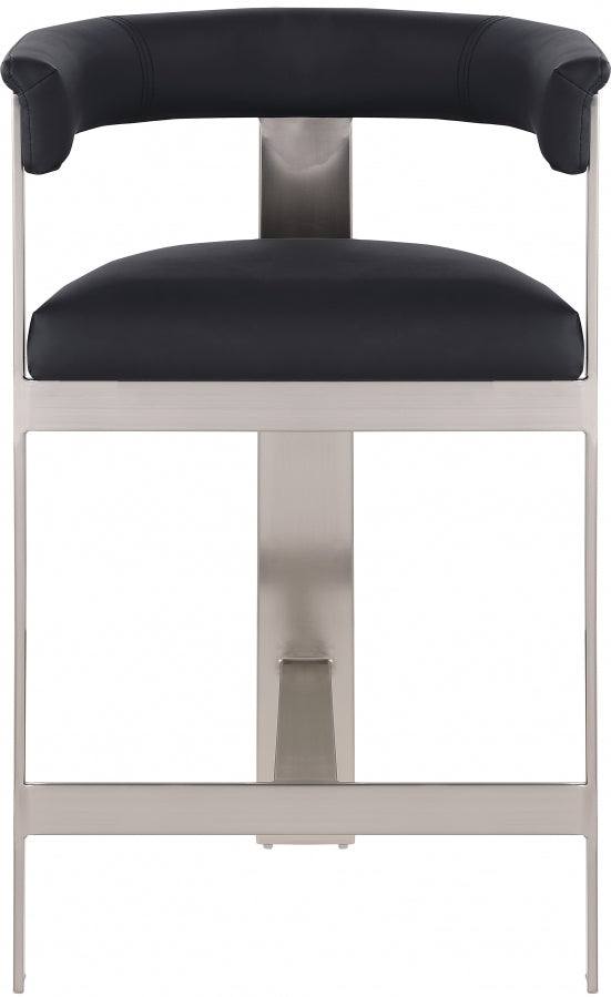 Romeo Faux Leather Bar / Counter Stools Black from Meridian - Luna Furniture