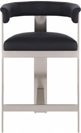 Romeo Faux Leather Bar / Counter Stools Black from Meridian - Luna Furniture