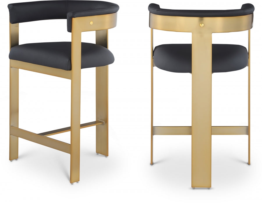 Romeo Faux Leather Bar / Counter Stools Black from Meridian - Luna Furniture