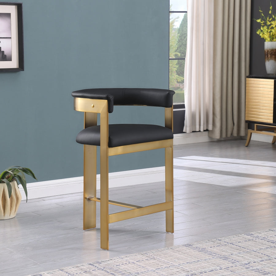 Romeo Faux Leather Bar / Counter Stools Black from Meridian - Luna Furniture