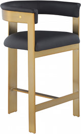 Romeo Faux Leather Bar / Counter Stools Black from Meridian - Luna Furniture