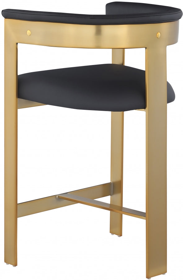 Romeo Faux Leather Bar / Counter Stools Black from Meridian - Luna Furniture