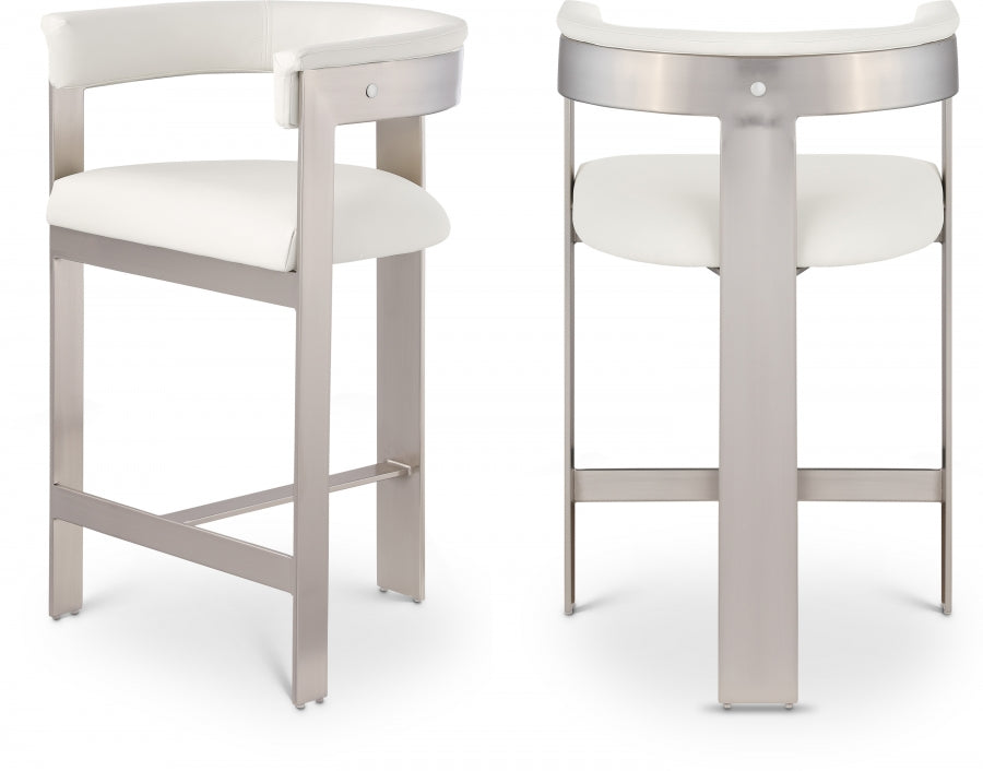 Romeo Faux Leather Bar / Counter Stools Cream from Meridian - Luna Furniture