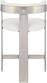 Romeo Faux Leather Bar / Counter Stools Cream from Meridian - Luna Furniture