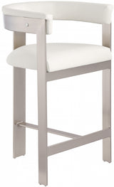 Romeo Faux Leather Bar / Counter Stools Cream from Meridian - Luna Furniture