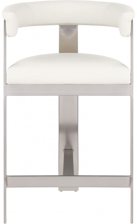 Romeo Faux Leather Bar / Counter Stools Cream from Meridian - Luna Furniture