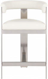 Romeo Faux Leather Bar / Counter Stools Cream from Meridian - Luna Furniture