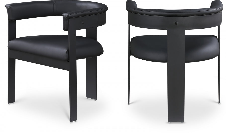 Romeo Faux Leather Dining Chair Black, Set of 2 from Meridian - Luna Furniture