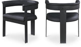 Romeo Faux Leather Dining Chair Black, Set of 2 from Meridian - Luna Furniture