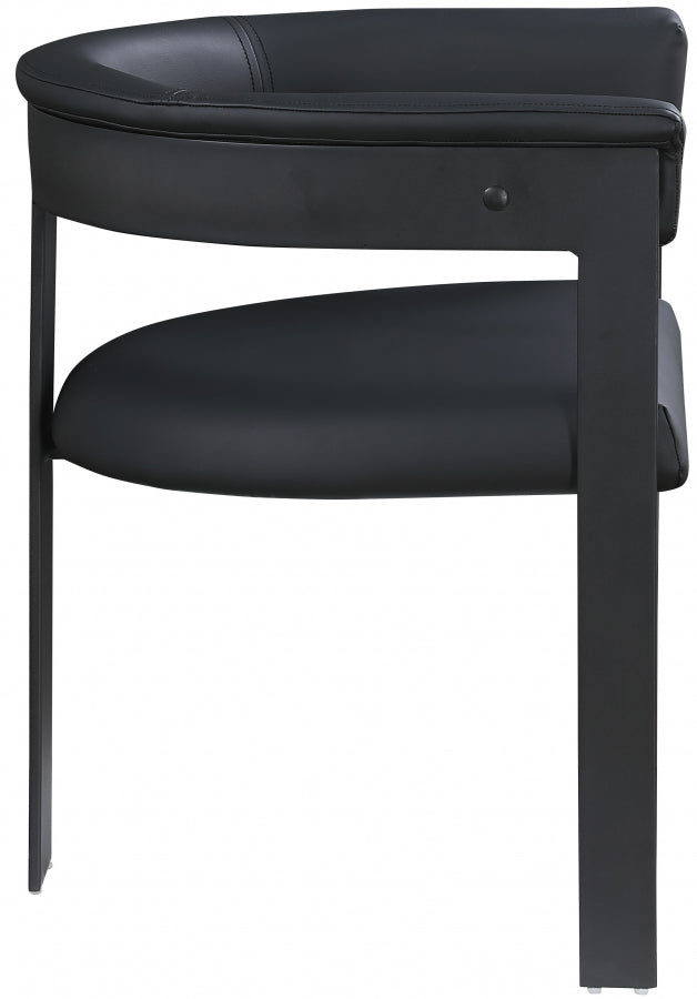 Romeo Faux Leather Dining Chair Black, Set of 2 from Meridian - Luna Furniture