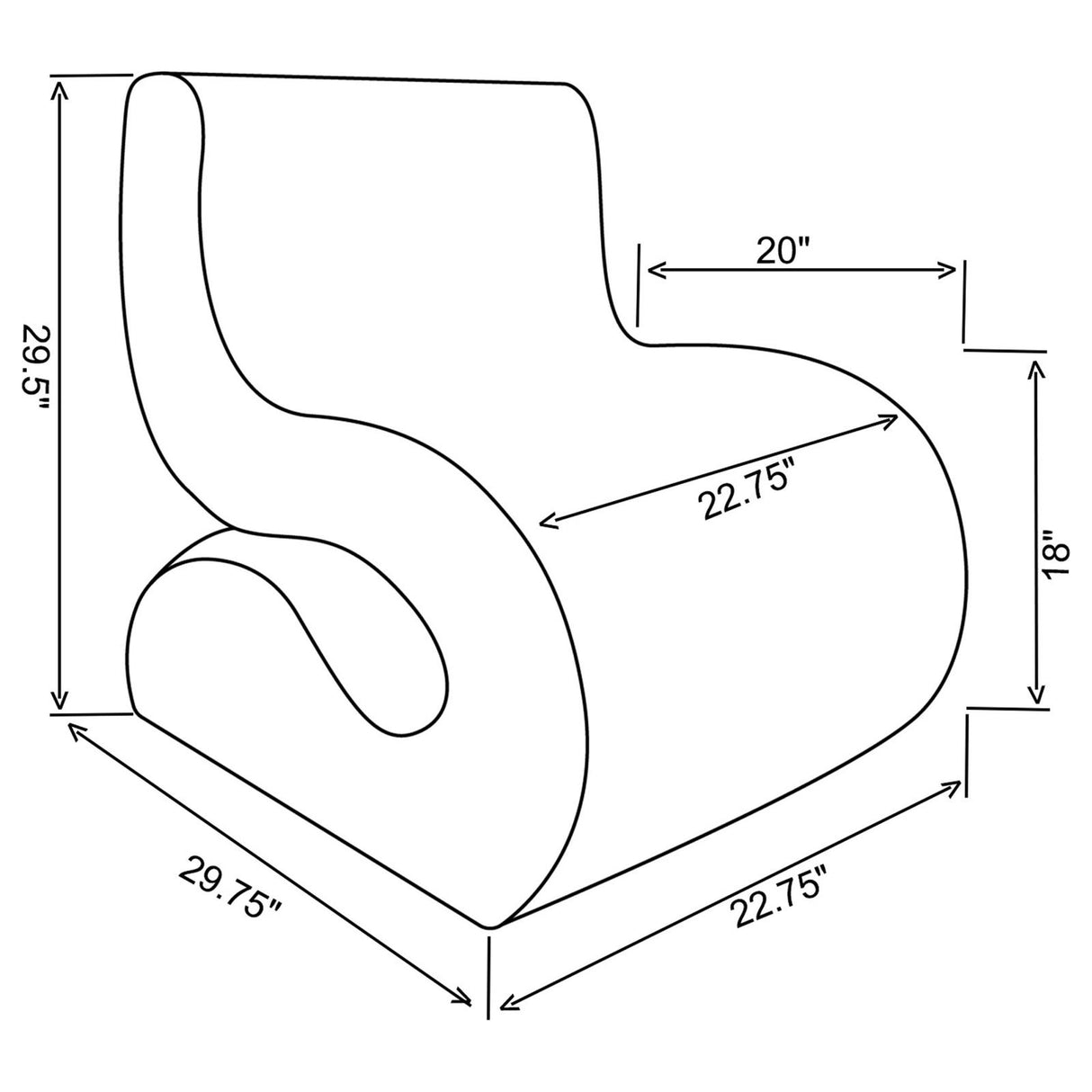 Ronea Boucle Upholstered Armless Curved Accent Chair Charcoal - 903155 - Luna Furniture