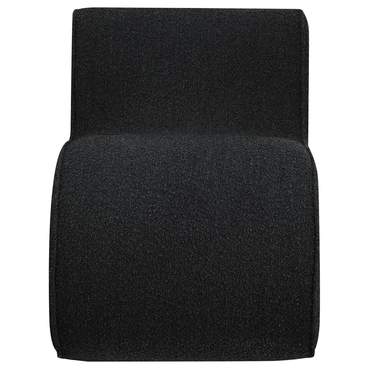 Ronea Boucle Upholstered Armless Curved Accent Chair Charcoal - 903155 - Luna Furniture