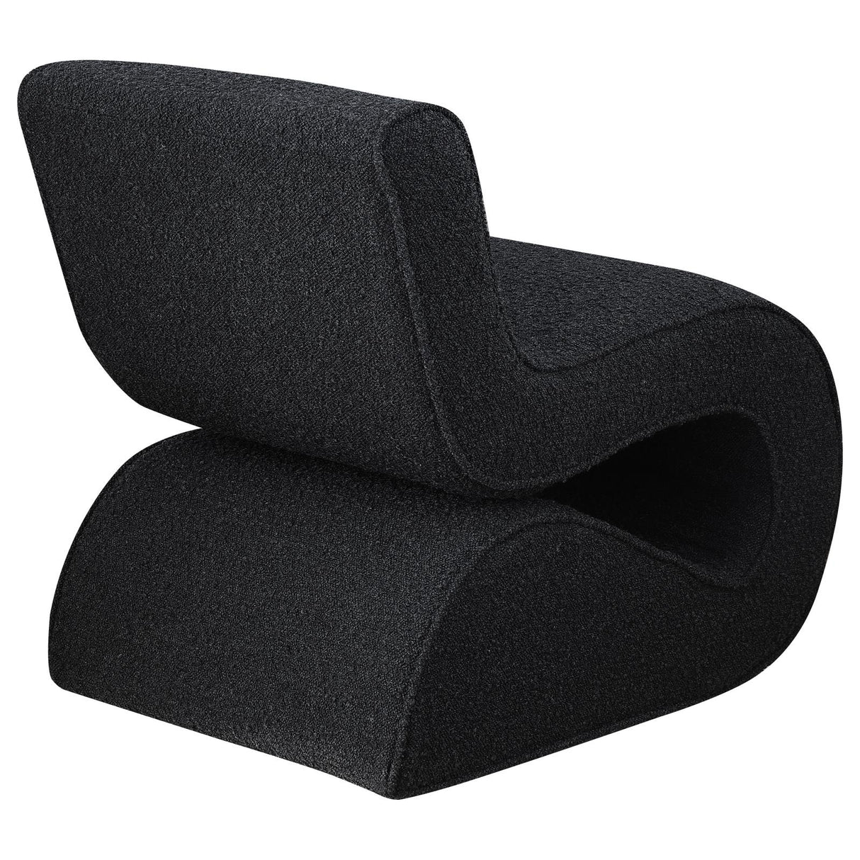 Ronea Boucle Upholstered Armless Curved Accent Chair Charcoal - 903155 - Luna Furniture