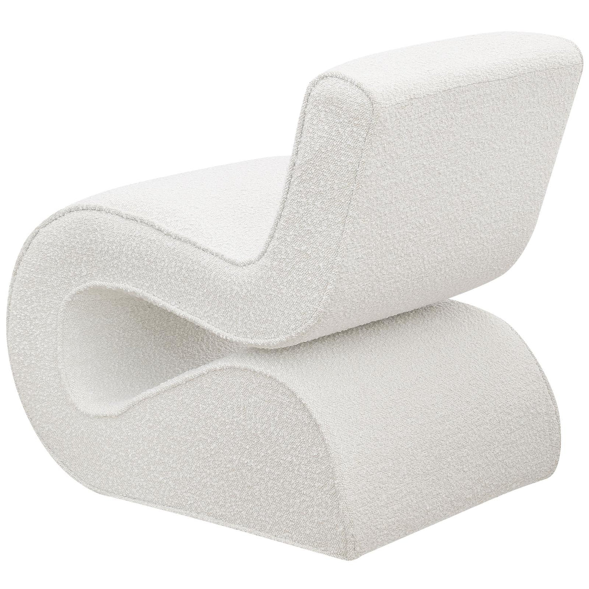 Ronea Boucle Upholstered Armless Curved Accent Chair Cream - 903154 - Luna Furniture