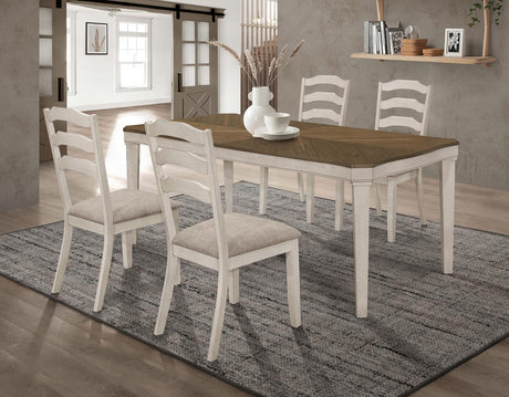 Ronnie 5-piece Starburst Dining Table Set Khaki and Rustic Cream - 108051-S5 - Luna Furniture