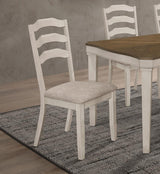 Ronnie Ladder Back Padded Seat Dining Side Chair Khaki and Rustic Cream (Set of 2) from Coaster - Luna Furniture