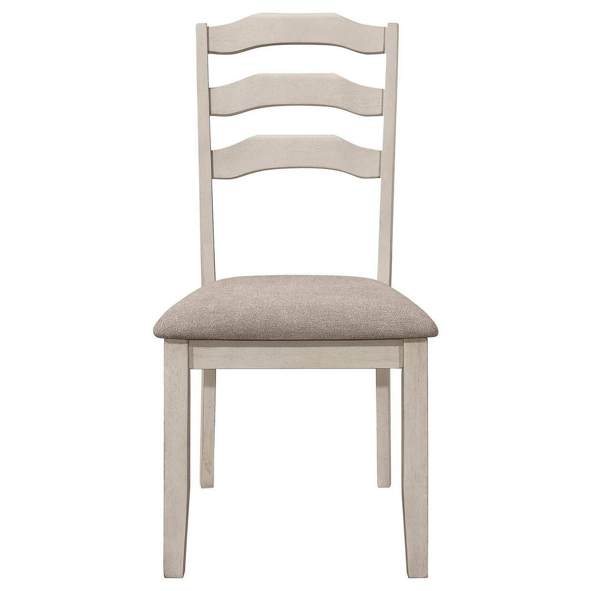 Ronnie Ladder Back Padded Seat Dining Side Chair Khaki and Rustic Cream (Set of 2) from Coaster - Luna Furniture