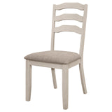 Ronnie Ladder Back Padded Seat Dining Side Chair Khaki and Rustic Cream (Set of 2) from Coaster - Luna Furniture