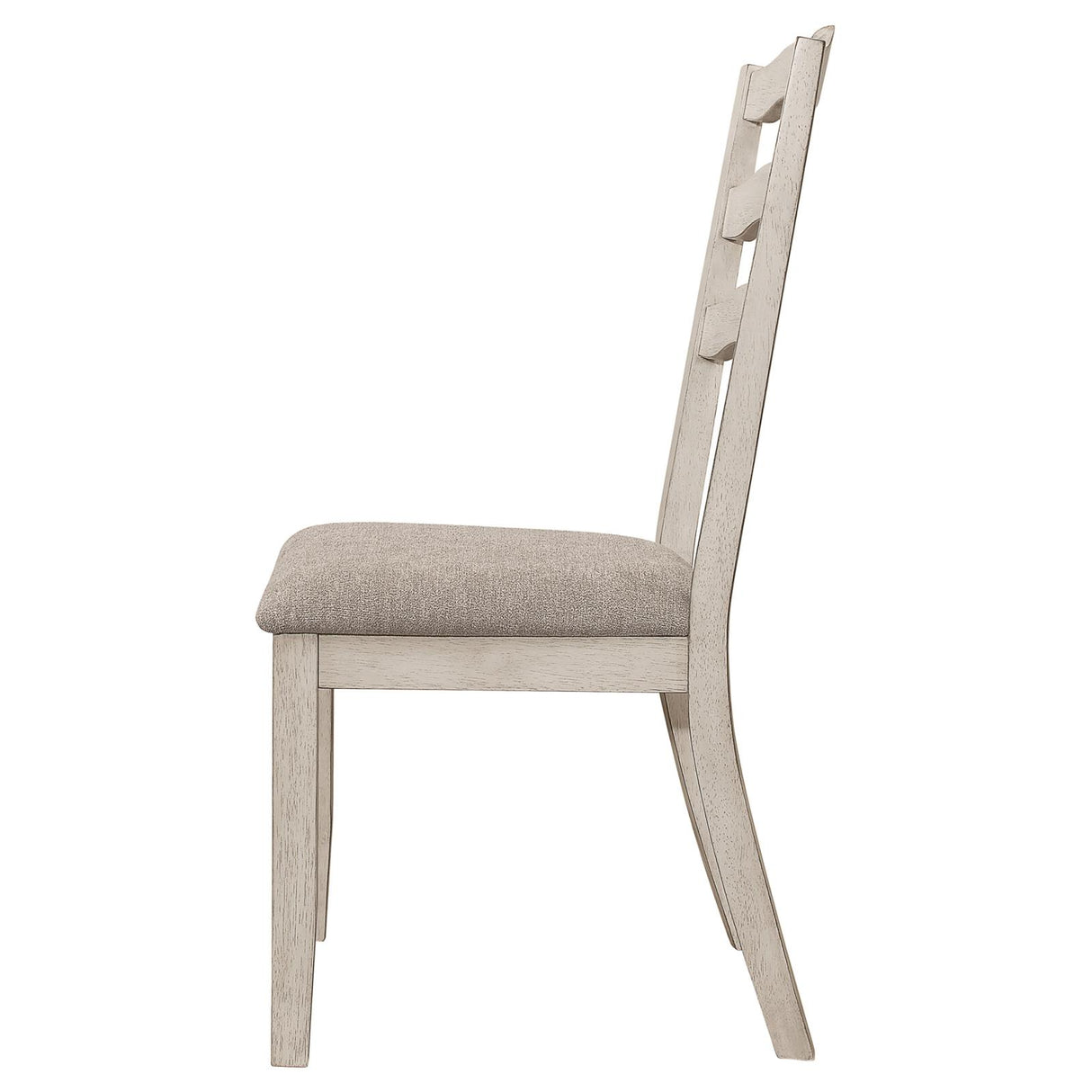 Ronnie Ladder Back Padded Seat Dining Side Chair Khaki and Rustic Cream (Set of 2) from Coaster - Luna Furniture