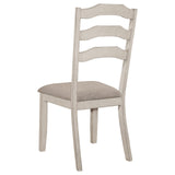 Ronnie Ladder Back Padded Seat Dining Side Chair Khaki and Rustic Cream (Set of 2) from Coaster - Luna Furniture