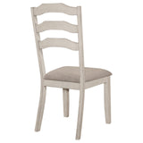 Ronnie Ladder Back Padded Seat Dining Side Chair Khaki and Rustic Cream (Set of 2) from Coaster - Luna Furniture