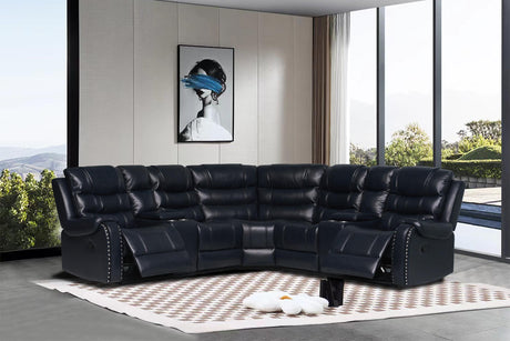 Rose Navy Reclining Sectional - ROSE NAVY - Luna Furniture