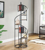 Roseglen Rustic Brown/Black 8-Shelf Staircase Bookcase from Coaster - Luna Furniture