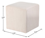 Roy Microsuede Fabric Ottoman / Stool Beige from Meridian - Luna Furniture