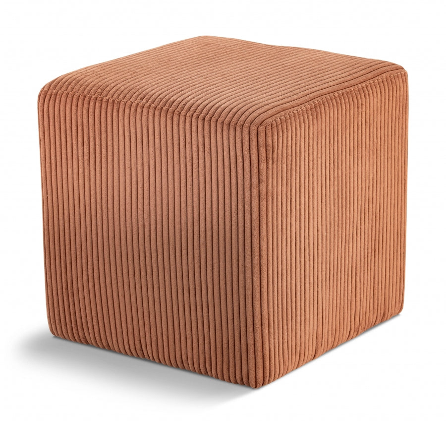 Roy Microsuede Fabric Ottoman / Stool Cognac from Meridian - Luna Furniture