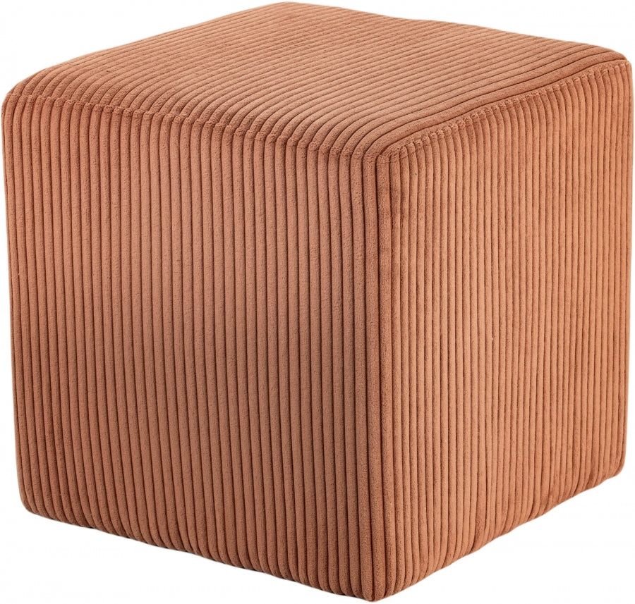 Roy Microsuede Fabric Ottoman / Stool Cognac from Meridian - Luna Furniture