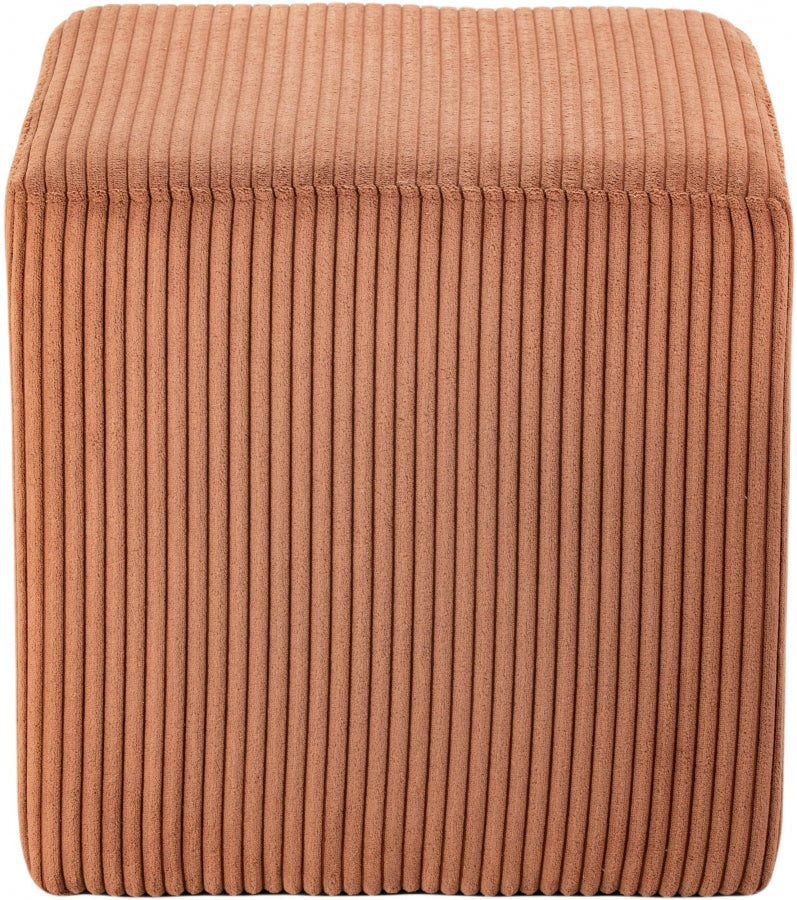 Roy Microsuede Fabric Ottoman / Stool Cognac from Meridian - Luna Furniture