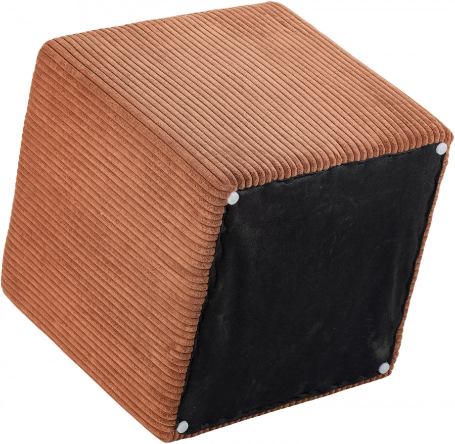 Roy Microsuede Fabric Ottoman / Stool Cognac from Meridian - Luna Furniture