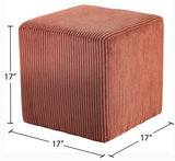 Roy Microsuede Fabric Ottoman / Stool Cognac from Meridian - Luna Furniture