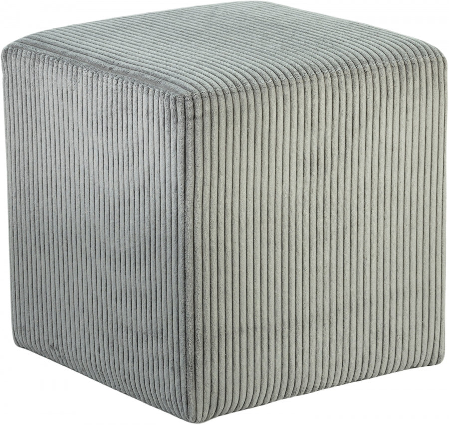 Roy Microsuede Fabric Ottoman / Stool Grey from Meridian - Luna Furniture