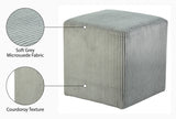 Roy Microsuede Fabric Ottoman / Stool Grey from Meridian - Luna Furniture