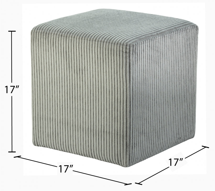 Roy Microsuede Fabric Ottoman / Stool Grey from Meridian - Luna Furniture