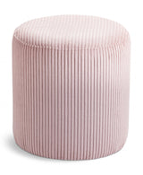 Roy Microsuede Fabric Ottoman / Stool Pink from Meridian - Luna Furniture