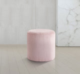 Roy Microsuede Fabric Ottoman / Stool Pink from Meridian - Luna Furniture