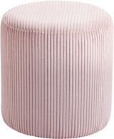 Roy Microsuede Fabric Ottoman / Stool Pink from Meridian - Luna Furniture