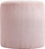 Roy Microsuede Fabric Ottoman / Stool Pink from Meridian - Luna Furniture