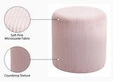 Roy Microsuede Fabric Ottoman / Stool Pink from Meridian - Luna Furniture