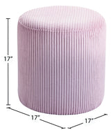 Roy Microsuede Fabric Ottoman / Stool Pink from Meridian - Luna Furniture