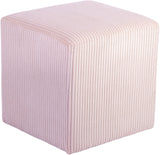 Roy Microsuede Fabric Ottoman / Stool Pink from Meridian - Luna Furniture