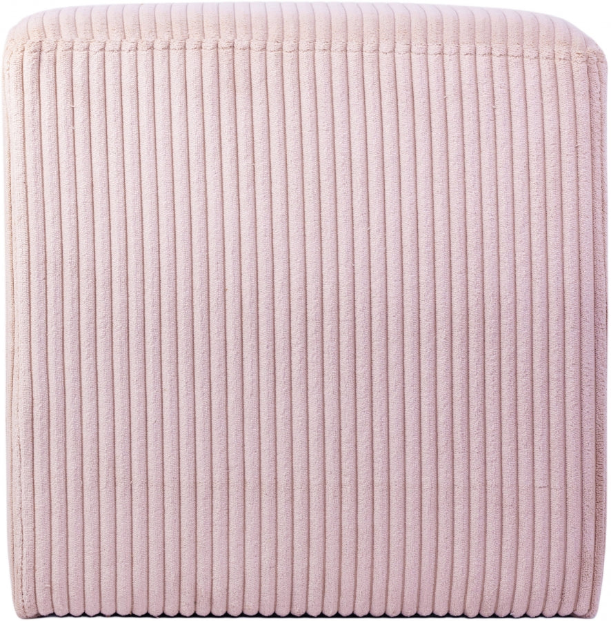 Roy Microsuede Fabric Ottoman / Stool Pink from Meridian - Luna Furniture